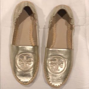 Tory Burch Gold Metallic Flats